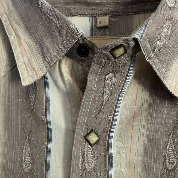 Vintage Scully Western SZ XXL Brown and White Casual Button Down Cowboy Shirt - Picture 5 of 11